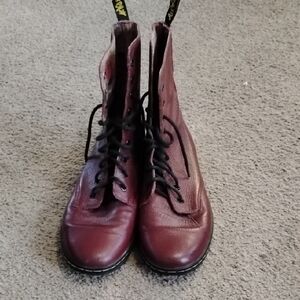 Dr. Martens Women's Oxblood Leather Lace-Up Boots